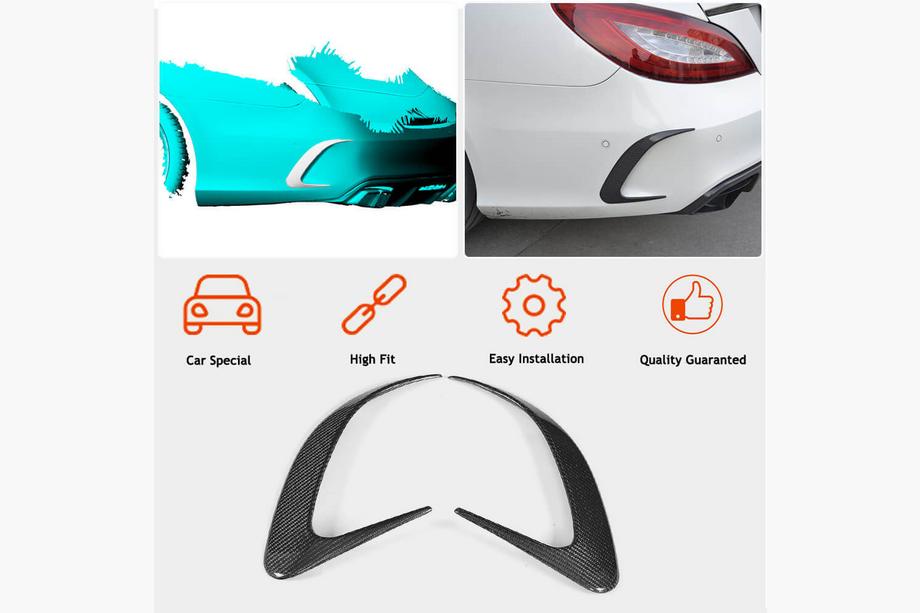 Mercedes CLS C218 2011-2018 Couvre pare-chocs arrière (pour Base / CLS63 AMG SD 2015-2018, Carbone) Photo 2