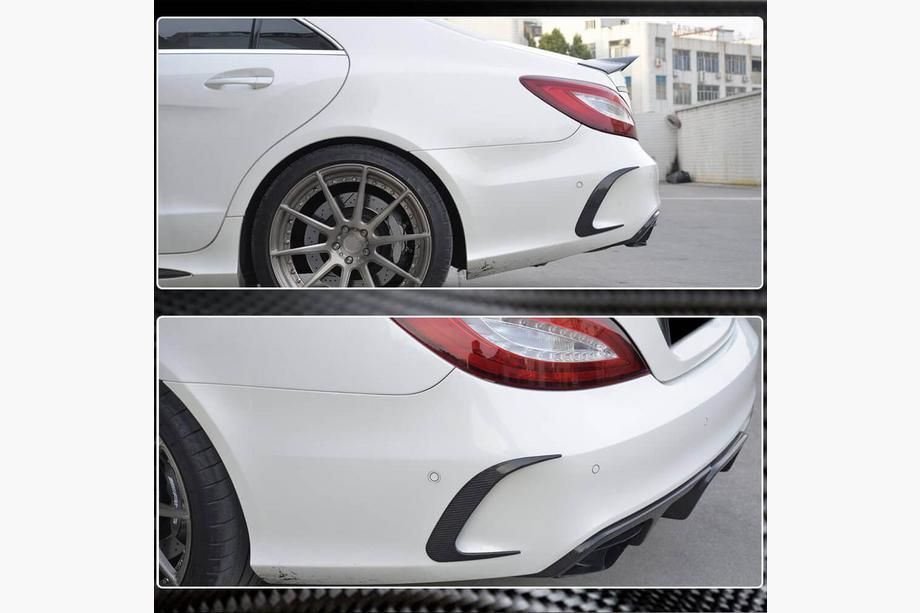 Mercedes CLS C218 2011-2018 Couvre pare-chocs arrière (pour Base / CLS63 AMG SD 2015-2018, Carbone) Photo 4