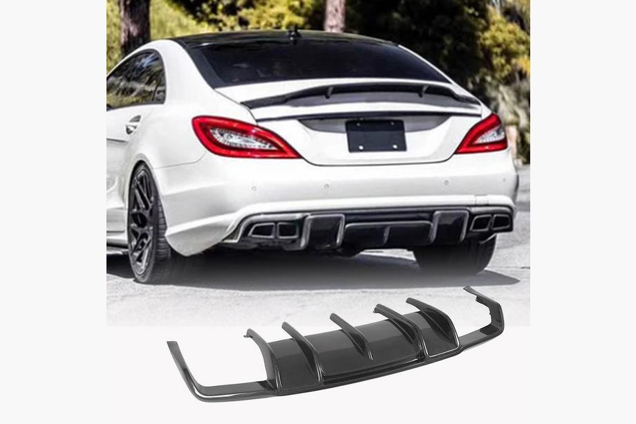 Mercedes CLS C218 2011-2018 Diffuseur de pare-chocs arrière pour AMG-Line/CLS63 AMG 2011-2014, Carbone Image