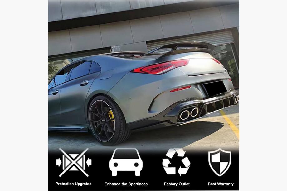 Mercedes CLA C118 2019- Diffuseur de Pare-chocs Arrière pour AMG-Line SD 2019-2022, Carbone Photo 3