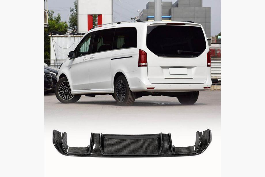 Mercedes Vito/V-class W447 2014- Diffuseur de Pare-chocs Arrière V2 (pour V-Class 2014-2019, Carbone) Photo 1