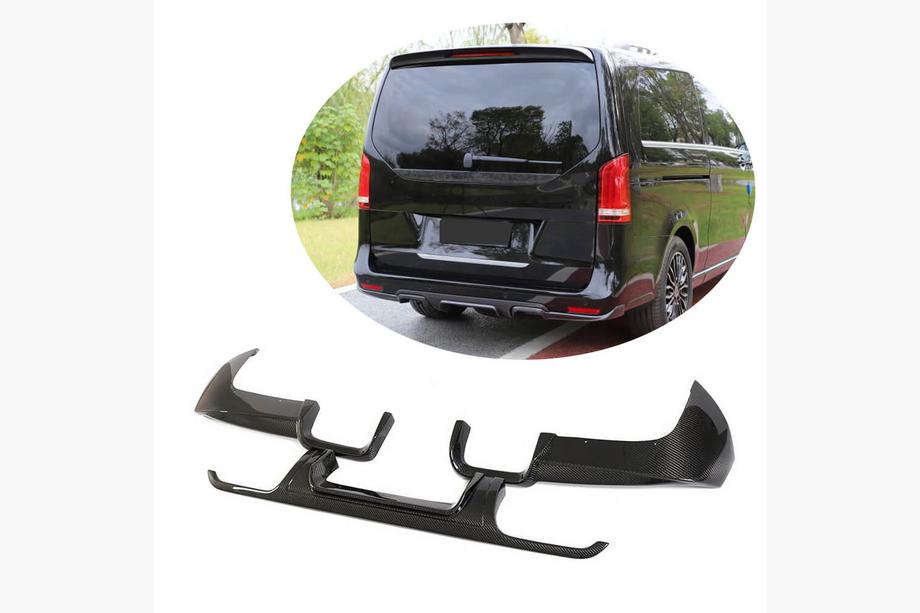 Mercedes Vito/V-class W447 2014- Diffuseur de Pare-chocs Arrière V3 (pour V-Class 2014-2019, Carbone) Photo 1