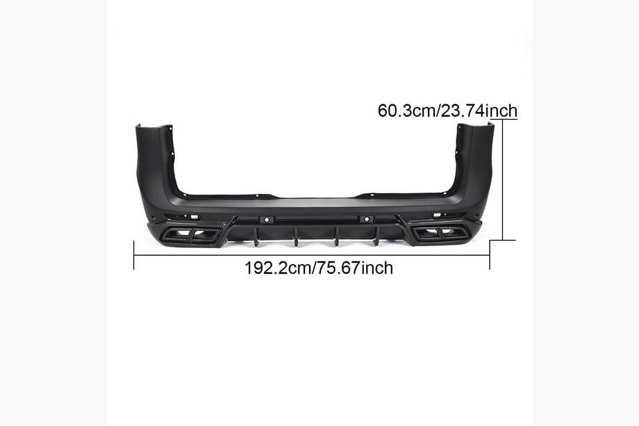 Mercedes Vito/V-class W447 2014- Cache de pare-chocs arrière avec diffuseur (2014-2019, Plastique + Carbone) Photo 5