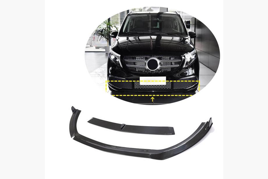 Mercedes Vito/V-class W447 2014- Extension lèvre pare-chocs avant (2020+, Carbone sec) Photo 1