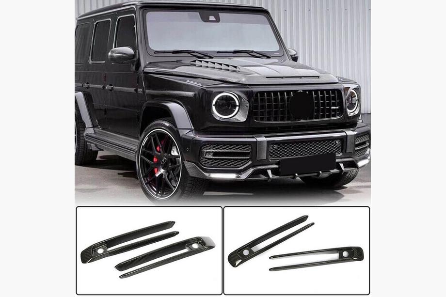 Mercedes G class W463 2018-2024 Caches antibrouillards en carbone (pour G63 AMG) Image