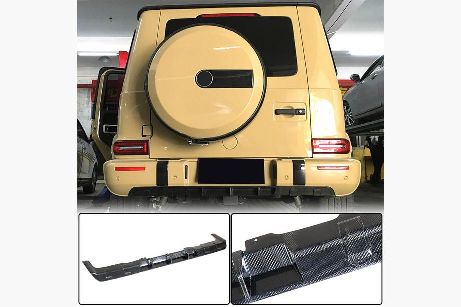 Mercedes G class W463 2018-2024 Diffuseur de Pare-chocs Arriere V1 pour G63 AMG, Carbone Image