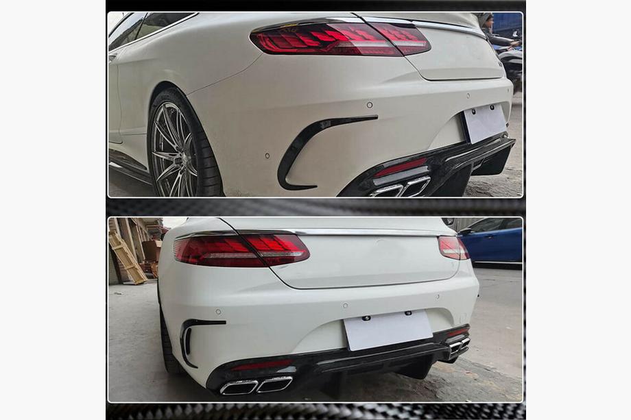 Mercedes S-class C217 Coupe 2014-2020 Cache Pare-chocs Arrière (pour AMG / AMG-Line, Carbone) Photo 4