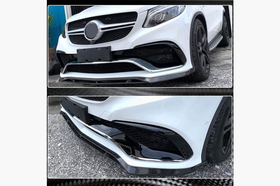 Mercedes GLE coupe C292 2015-2019 Extensions de lèvre de pare-chocs avant (pour GLE63 AMG, Plastique) Photo 4