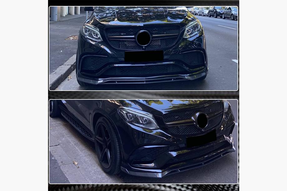 Mercedes GLE coupe C292 2015-2019 Extensions de lèvre de pare-chocs avant (pour GLE63 AMG, Plastique) Photo 5