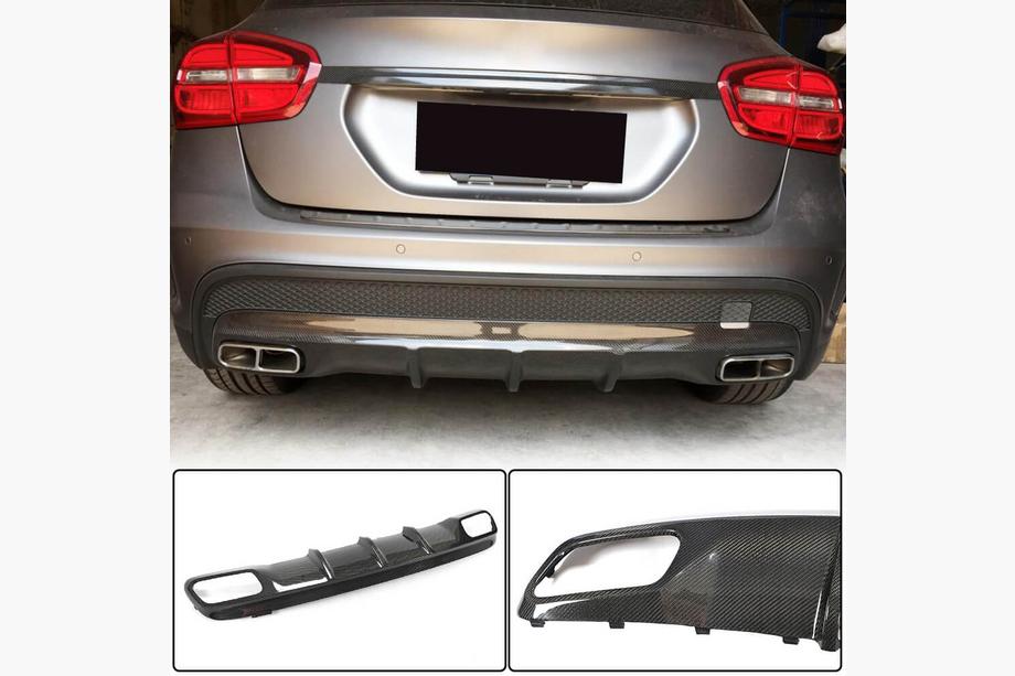 Mercedes GLA X156 2014-2019 Diffuseur de pare-chocs arrière pour GLA45 AMG, Carbone Image