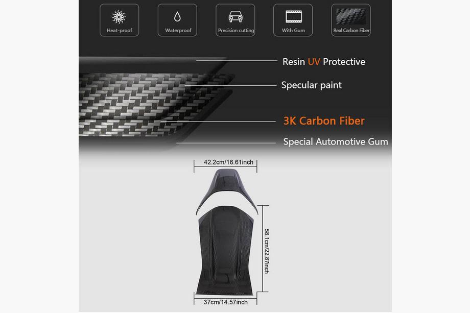 Mercedes C-class W205 2014-2021 Couvre-sièges en Dry Carbon Photo 7