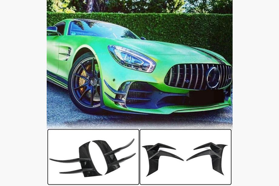 Mercedes AMG GT C190/R190 2014-2022 Extensions de pare-chocs avant V2 (pour GT R 2016-2019, Carbone Sec) Photo 1