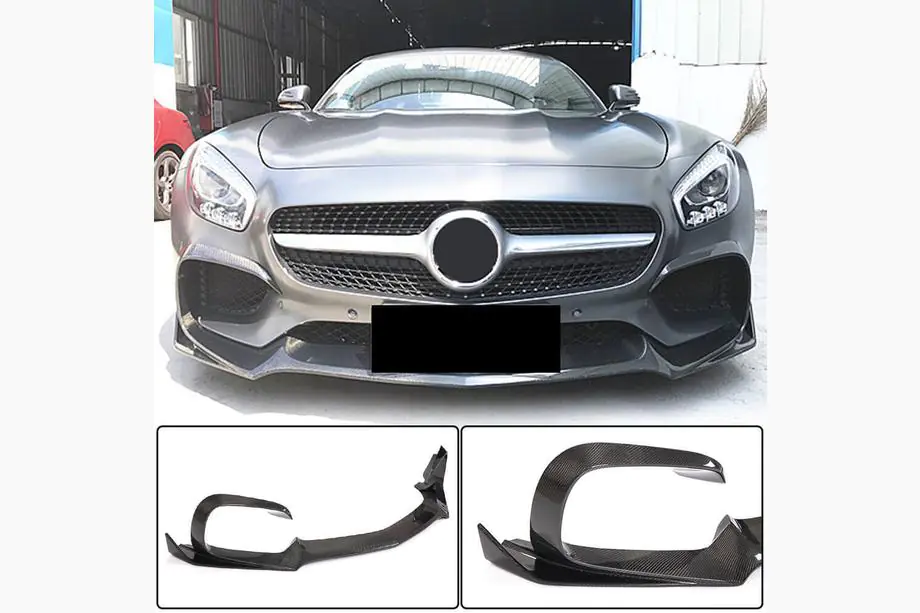 Mercedes AMG GT C190/R190 2014-2022 Lame avant pare-chocs (pour 2015-2017, Carbone) Photo 1