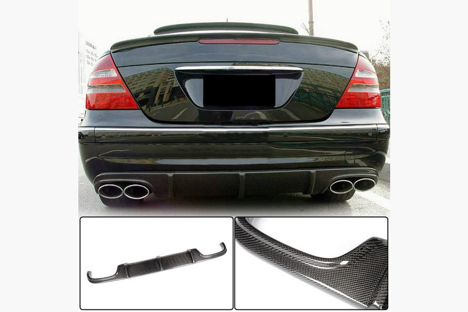 Mercedes E-class W211 2002-2009 Diffuseur de pare-chocs arrière pour E55 AMG 2003-2006, Carbone Image