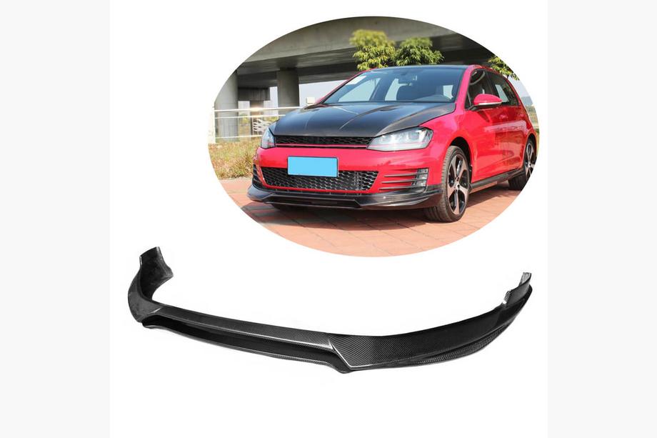 Volkswagen Golf 7/E-Golf 2012-2020 Lame avant V1 pour pare-chocs (pour GTI HB 2012-2017, Carbone) Photo 1