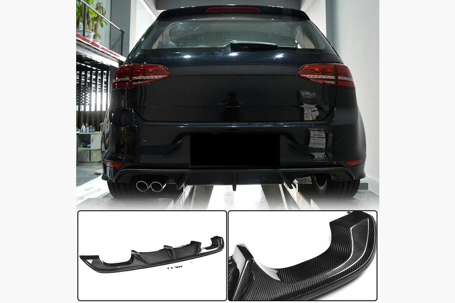 Volkswagen Golf 7/E-Golf 2012-2020 Diffuseur de Pare-chocs Arrière (pour R/R-Line HB 2012-2017, Carbone) Image
