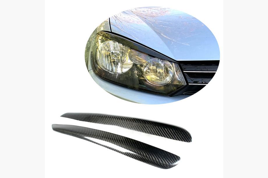 Volkswagen Golf 6 2008-2014 Paupières de phares (pour HB 2010-2013, Carbone) Image