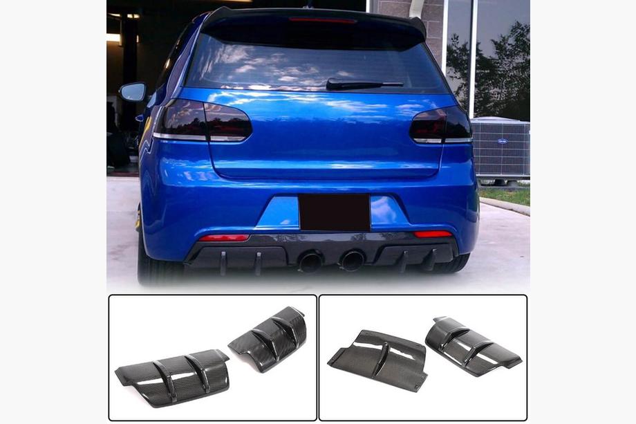 Volkswagen Golf 6 2008-2014 Diffuseur de Pare-chocs Arrière V2 pour R/R20 HB 2010-2013, Carbone Image