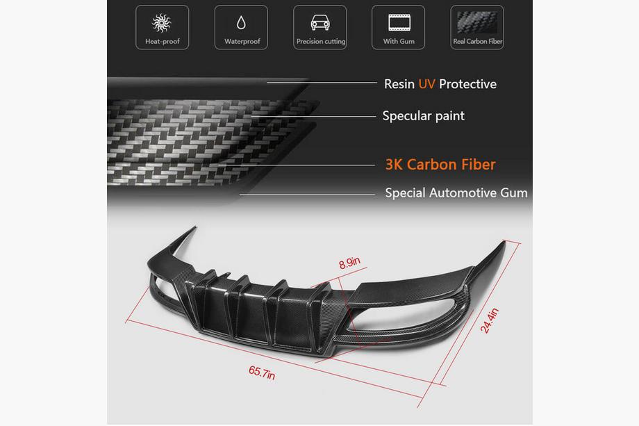 Lexus GS 2011-2020 Diffuseur de Pare-chocs Arrière (pour F-Sport 2011-2015, Carbone) Photo 6