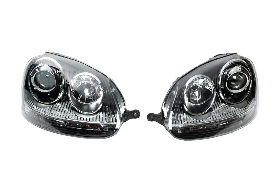 Volkswagen Golf 5 2003-2009 Phares avant à lentille projector Black (2 pcs) Photo 2