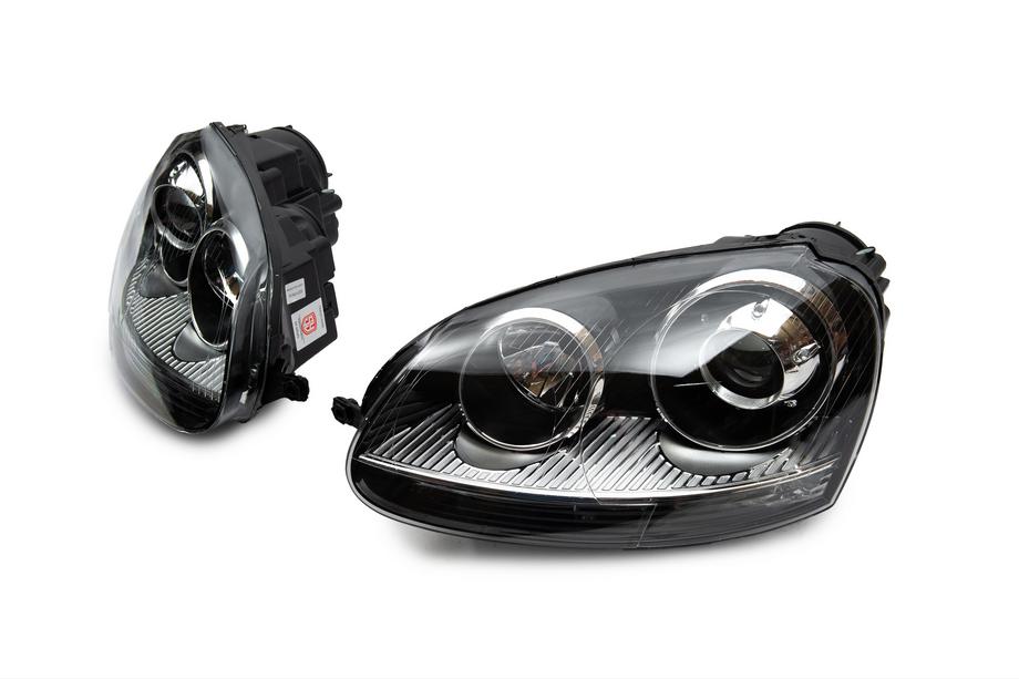 Volkswagen Golf 5 2003-2009 Phares avant à lentille projector Black (2 pcs) Photo 1