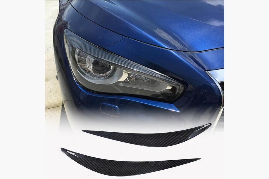 Infiniti Q50/Q60 2013-2024 Paupières de phares (pour Q50 2014-2017, Carbone) Image
