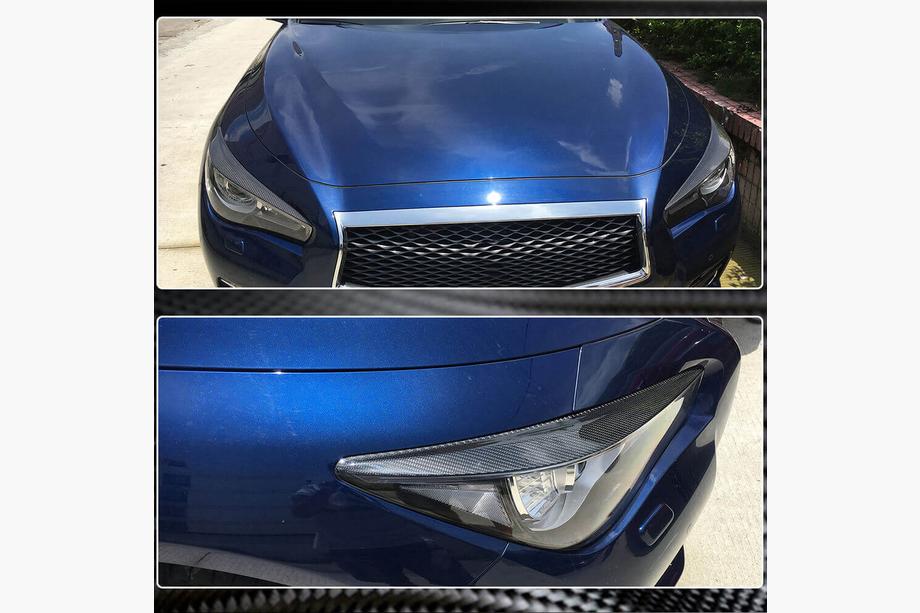 Infiniti Q50/Q60 2013-2024 Paupières de phares (pour Q50 2014-2017, Carbone) Photo 3
