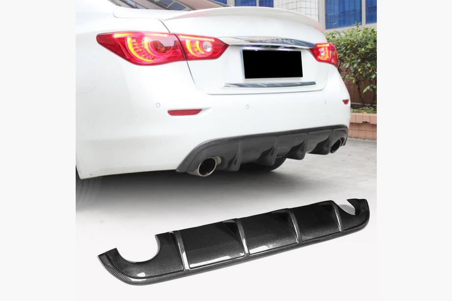 Infiniti Q50/Q60 2013-2024 Diffuseur de Pare-chocs Arrière V1 pour Q50 Base/Sport 2014-2017, Carbone Photo 1