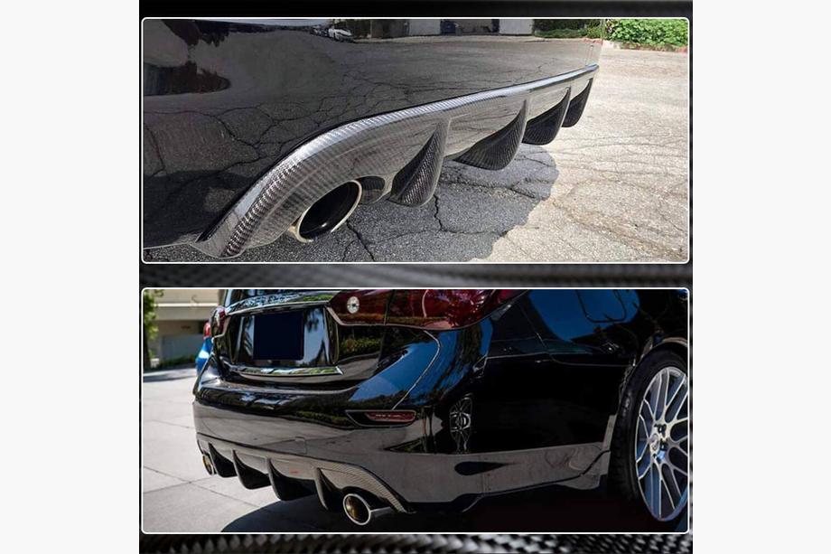 Infiniti Q50/Q60 2013-2024 Diffuseur de Pare-chocs Arrière V1 pour Q50 Base/Sport 2014-2017, Carbone Photo 4