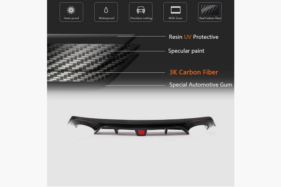 Infiniti Q50/Q60 2013-2024 Diffuseur de Pare-chocs Arrière V3 (pour Q50 Base/Sport 2018-2023, Carbone) Photo 6