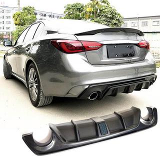 Diffuseur de Pare-chocs Arrière V4 (pour Q50 Base/Sport 2018-2023, Carbone) Infiniti Q50/Q60 2013-2024 photo 1