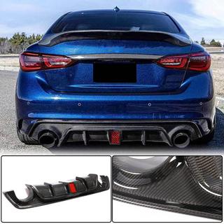 Diffuseur de Pare-chocs Arrière V4 (pour Q50 Base/Sport 2018-2023, Carbone) Infiniti Q50/Q60 2013-2024 photo 3