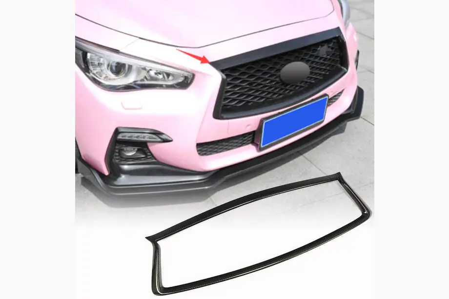 Infiniti Q50/Q60 2013-2024 Encadrement de calandre (pour Q50 2018-2022, Carbone) Image