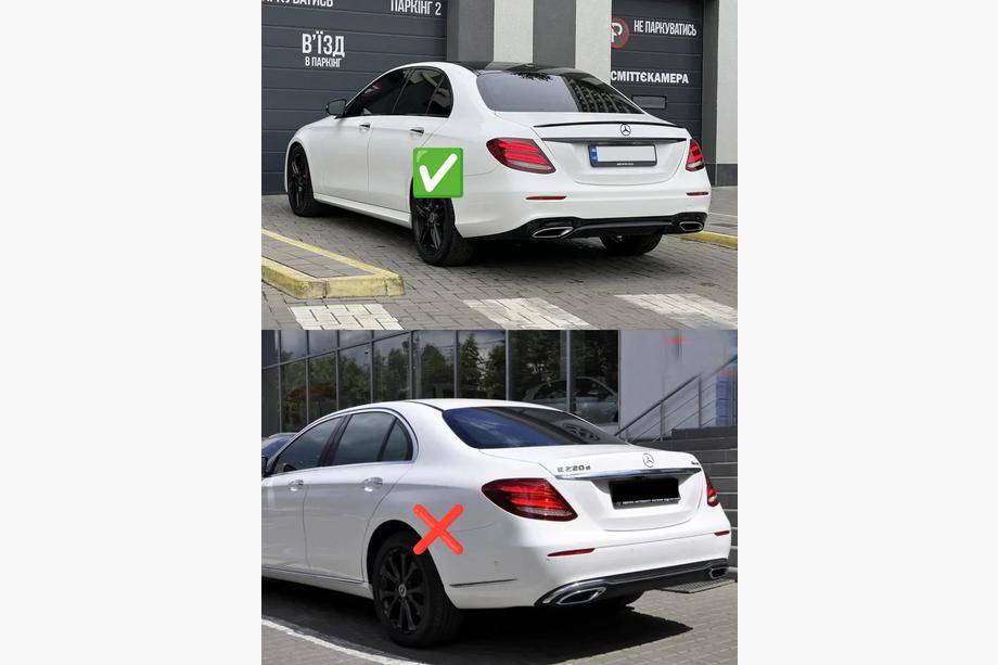 Mercedes E-class W213 2016-2023 Diffuseur arrière avec embouts d’échappement E63-Desgin Silver (pour AMG/AMG-Line 2020-2024) Photo 5