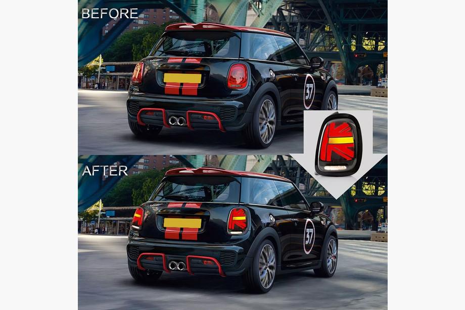 Mini Cooper F55/56/57 2014-2023 Feux arrière LED style Union Jack Red (2 pcs) Image