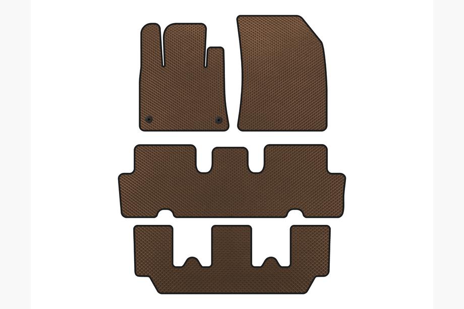 Citroen C-4 Picasso 2013–2022 Tapis de sol EVA V1 (3 Rangées, Marron) Image