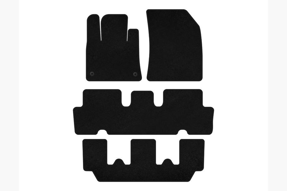 Citroen C-4 Picasso 2013–2022 Tapis de sol textile Premium V1 (3 rangées, Noir) Photo 1