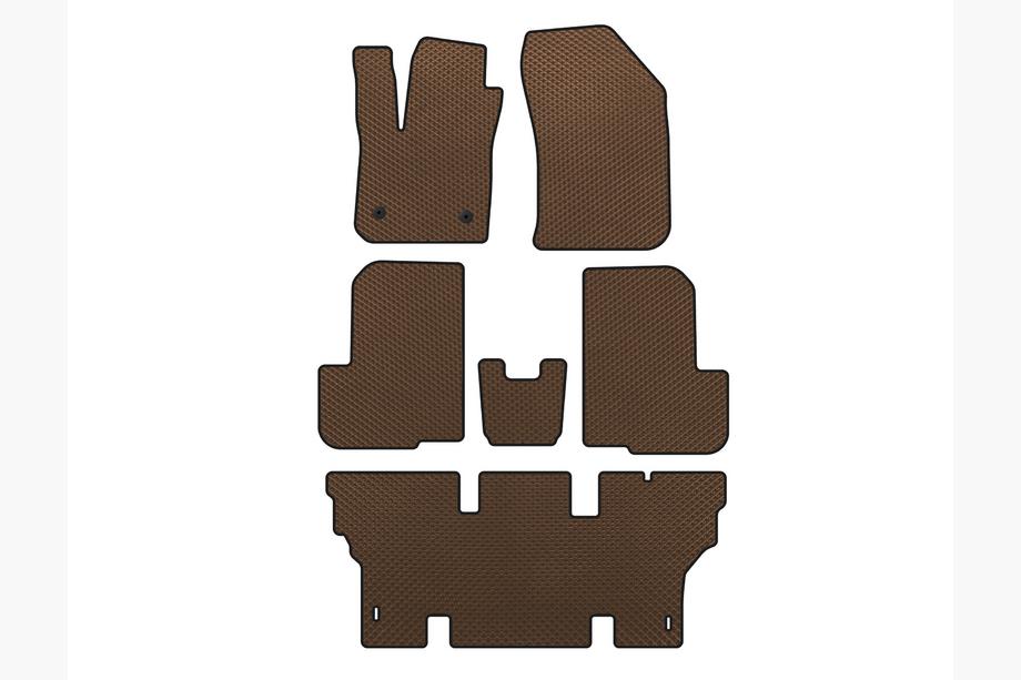 Dacia Lodgy 2012-2022 Tapis de sol EVA (3 Rangées, 7 Places, Marron) Photo 1