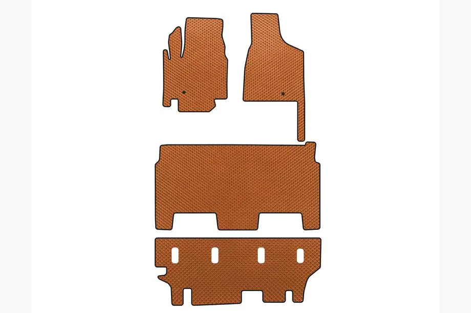 Dodge Grand Caravan V 2008-2020 Tapis de sol EVA (2008-2020, 3 rangées, 8 places/Finition SXT, Orange) Photo 1