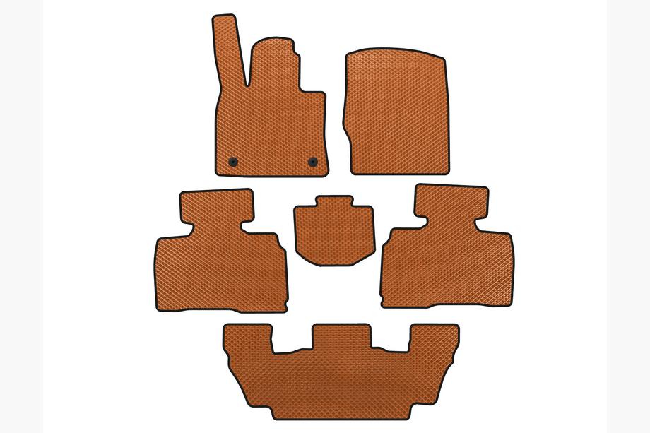 Ford Explorer 2019- Tapis de sol EVA (3 Rangées, 7 Places, Orange) Image