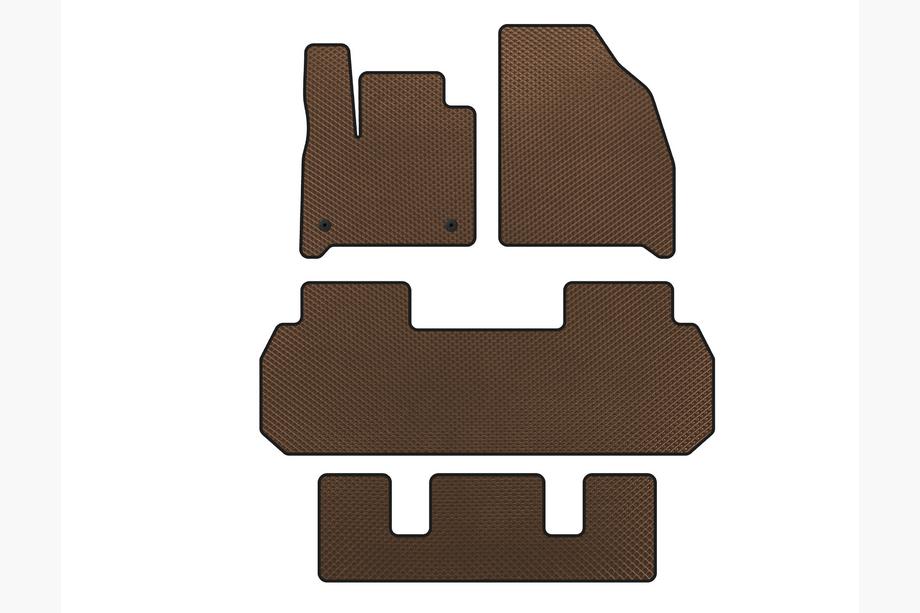 Chevrolet Traverse 2017- Tapis de sol EVA (3 Rangées, Marron) Image