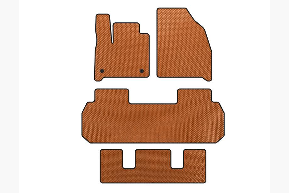 Chevrolet Traverse 2017- Tapis de sol EVA (3 Rangées, Orange) Image