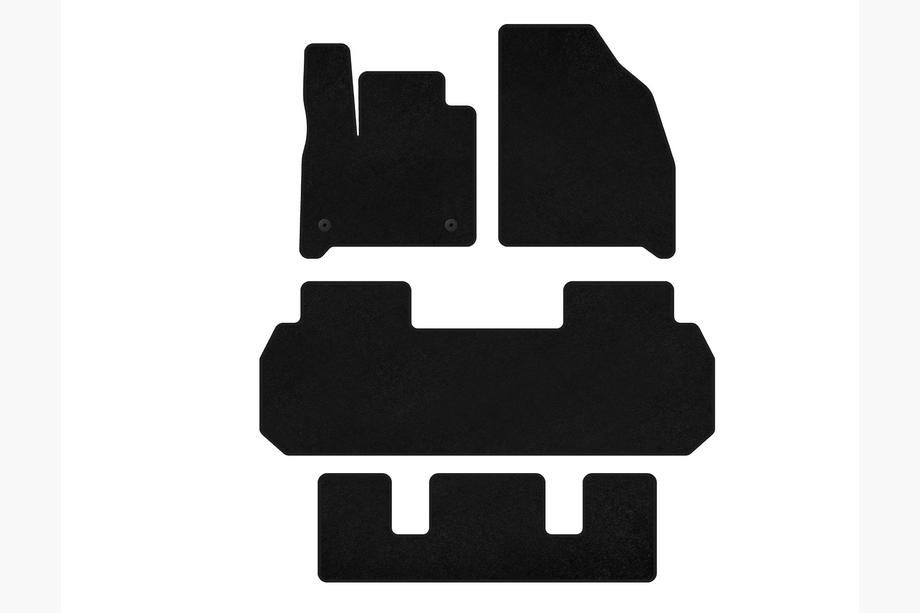 Chevrolet Traverse 2017- Tapis de sol textile Premium (3 rangées, Noir) Image