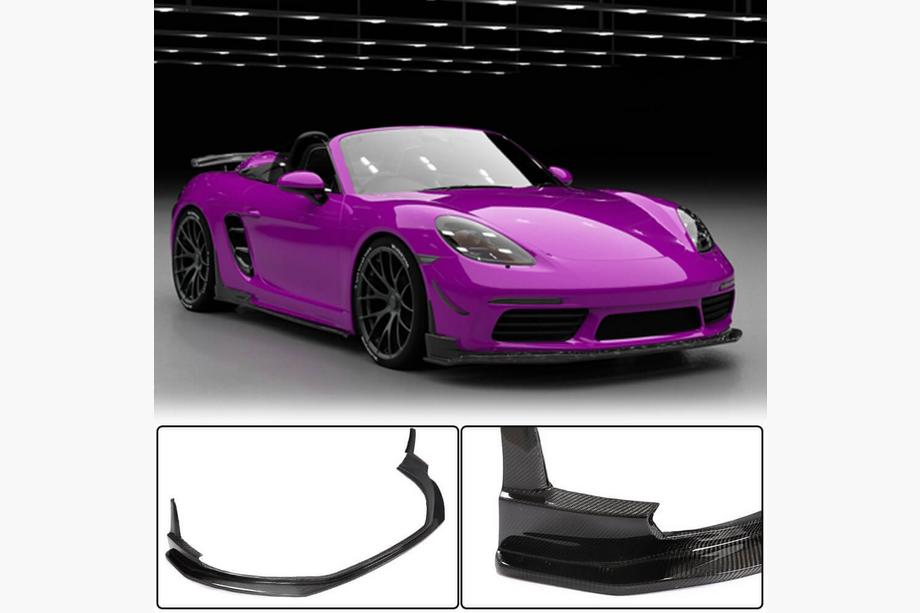 Porsche Boxster/Cayman 982 (718) 2016- Lame avant V1 pour pare-chocs (2016-2019, carbone) Photo 1