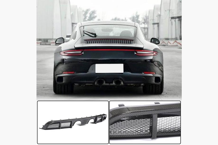 Porsche 911 (991) 2011–2019 Diffuseur de pare-chocs arrière pour Carrera 4 GTS 2017-2018, Carbone Photo 1
