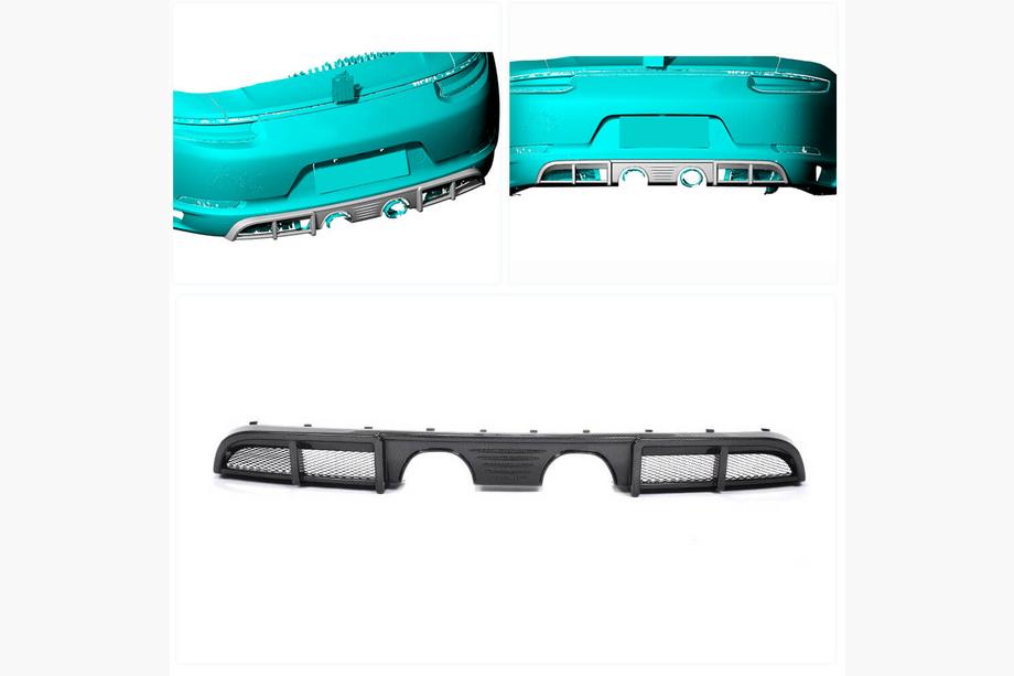 Porsche 911 (991) 2011–2019 Diffuseur de pare-chocs arrière pour Carrera 4 GTS 2017-2018, Carbone Photo 2