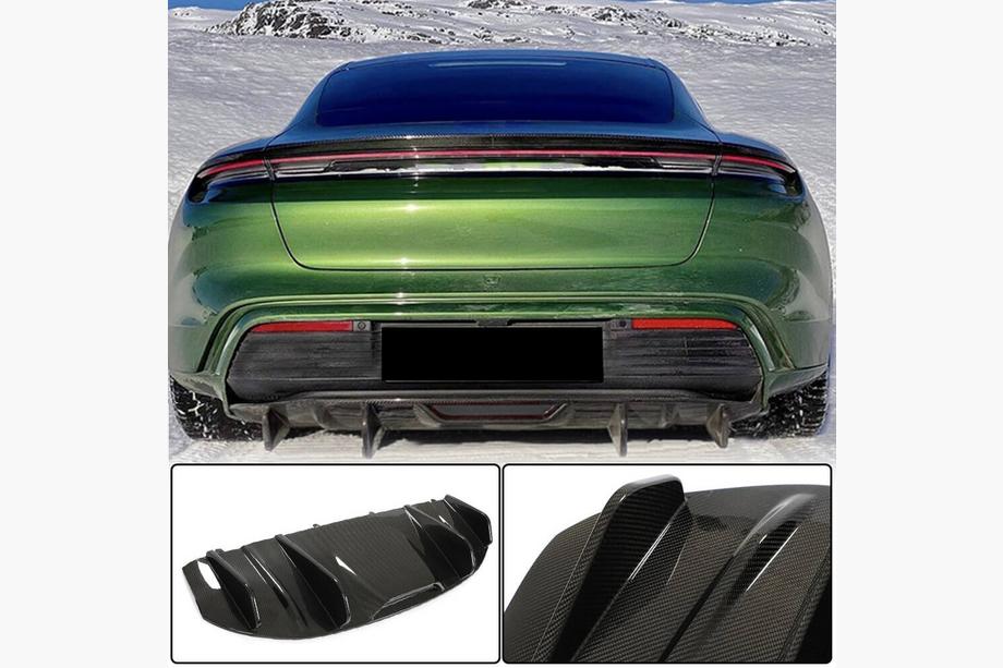 Porsche Taycan 2019- Diffuseur de pare-chocs arrière (2019-2024 Base SD, Carbone) Image