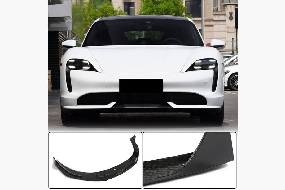 Porsche Taycan 2019- Lame avant pare-chocs (pour 2019-2024 Turbo S, Carbone) Photo 1