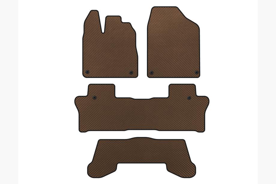 Honda Pilot 2015-2022 Tapis de sol EVA (3 Rangées, Marron) Image
