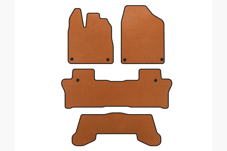 Honda Pilot 2015-2022 Tapis de sol EVA (3 Rangées, Orange) Image